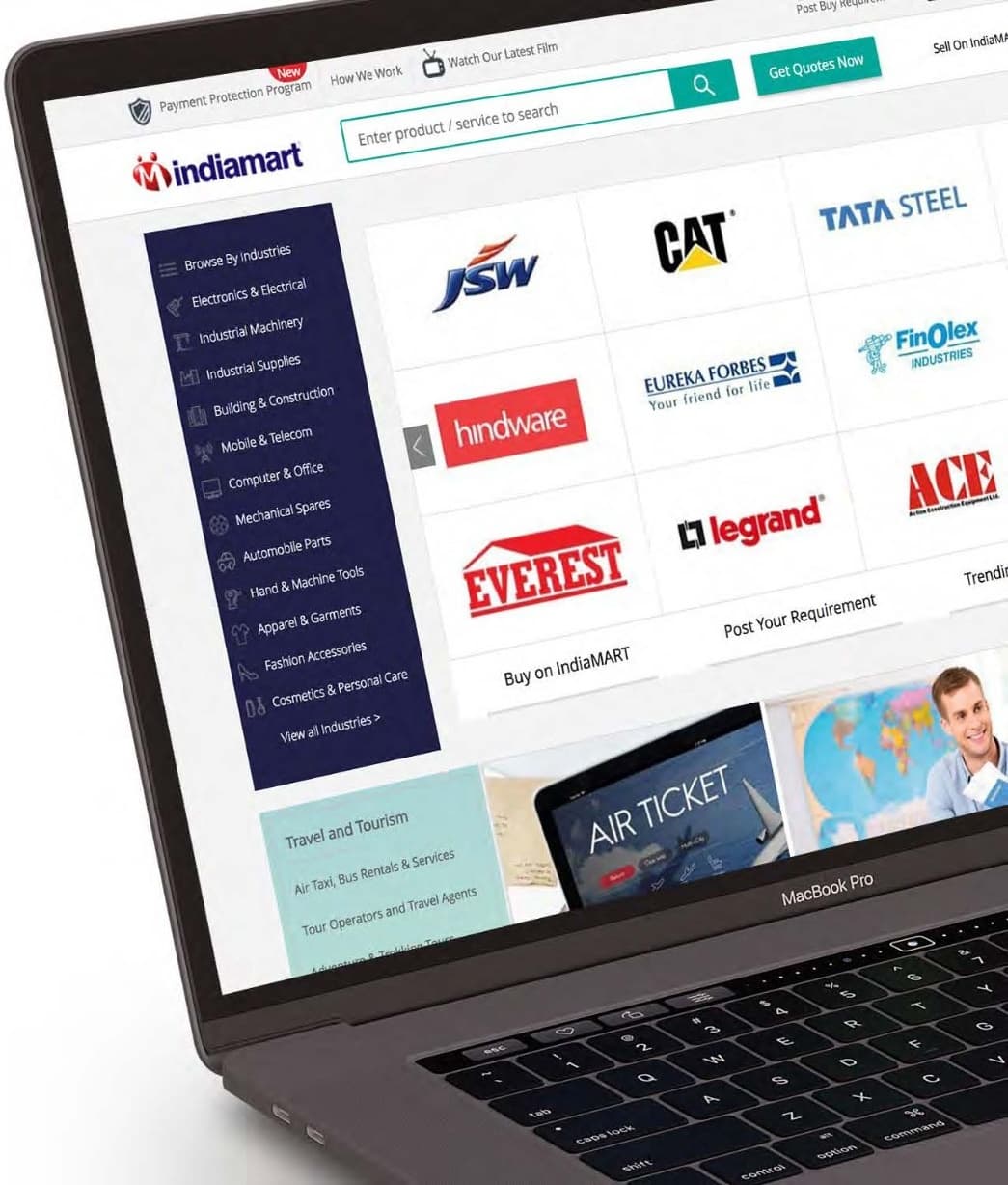 Desktop marketplace: the information-dense starting point the redesign set out to clarify.